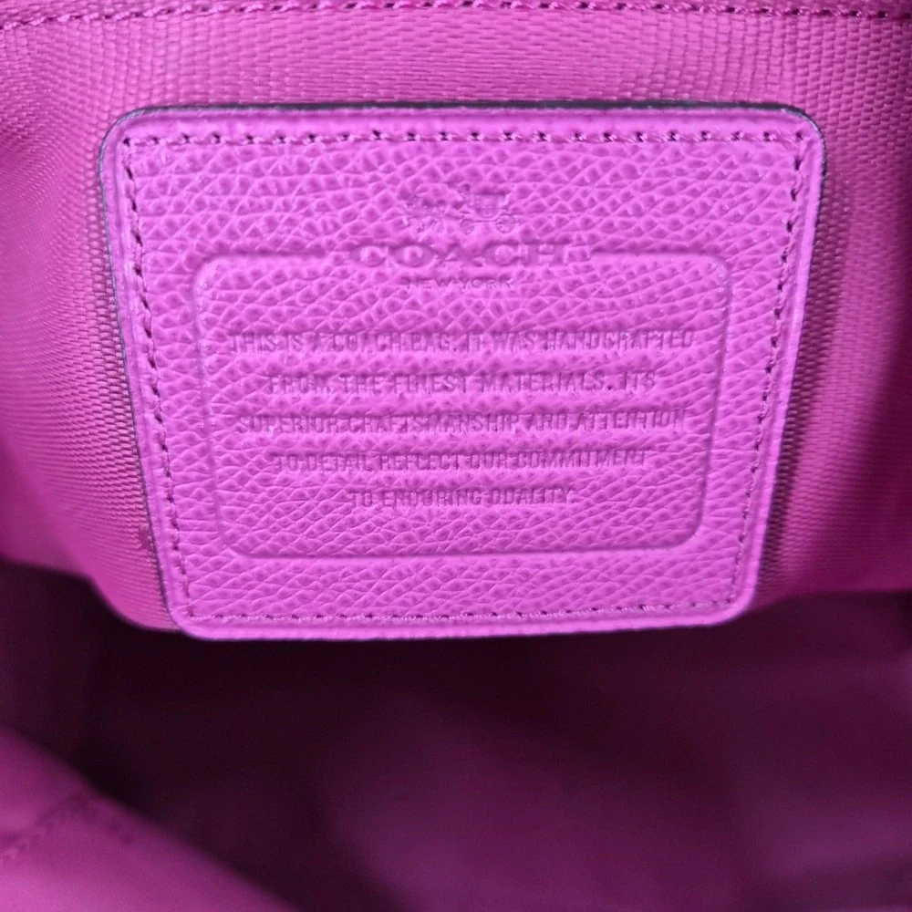 Coach Taxi Tote Pink Pebbled Leather Top Zip
